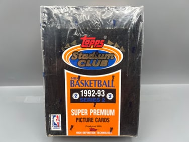 1992-93 Topps Stadium Club Basketball Series 2 Factory Sealed Wax Box - Possible Shaquille O'Neal
