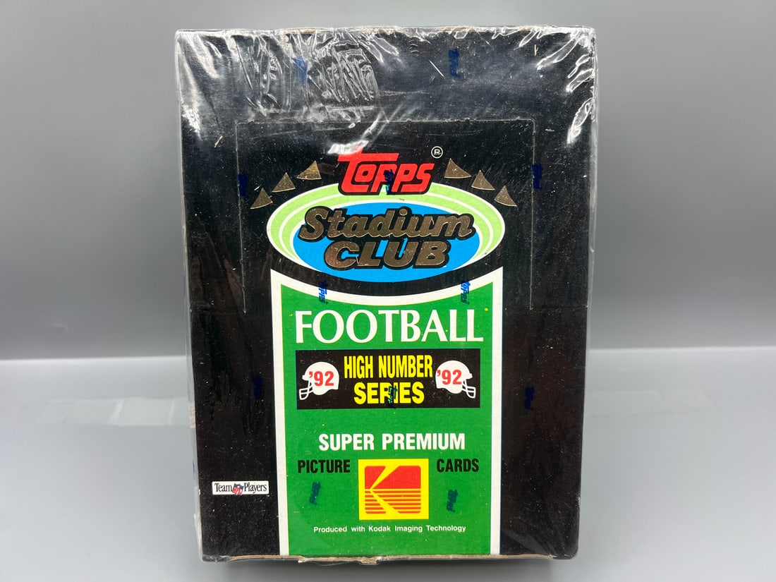 1992 Topps Stadium Club Football High Number Series Factory Sealed Wax Box - Low production - Brett (1 of 3)
