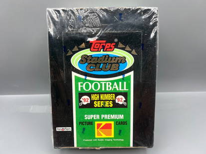 1992 Topps Stadium Club Football High Number Series Factory Sealed Wax Box - Low production - Brett: 1992 Topps Stadium Club Football High Number Series Factory Sealed Wax Box - Low production - Brett Favre