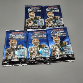(5) 2005 Bowman Chrome Football HOBBY Packs - Aaron Rodgers Rookie Year