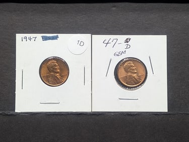 1947 P/D GEM UNC Lincoln Wheat Cents