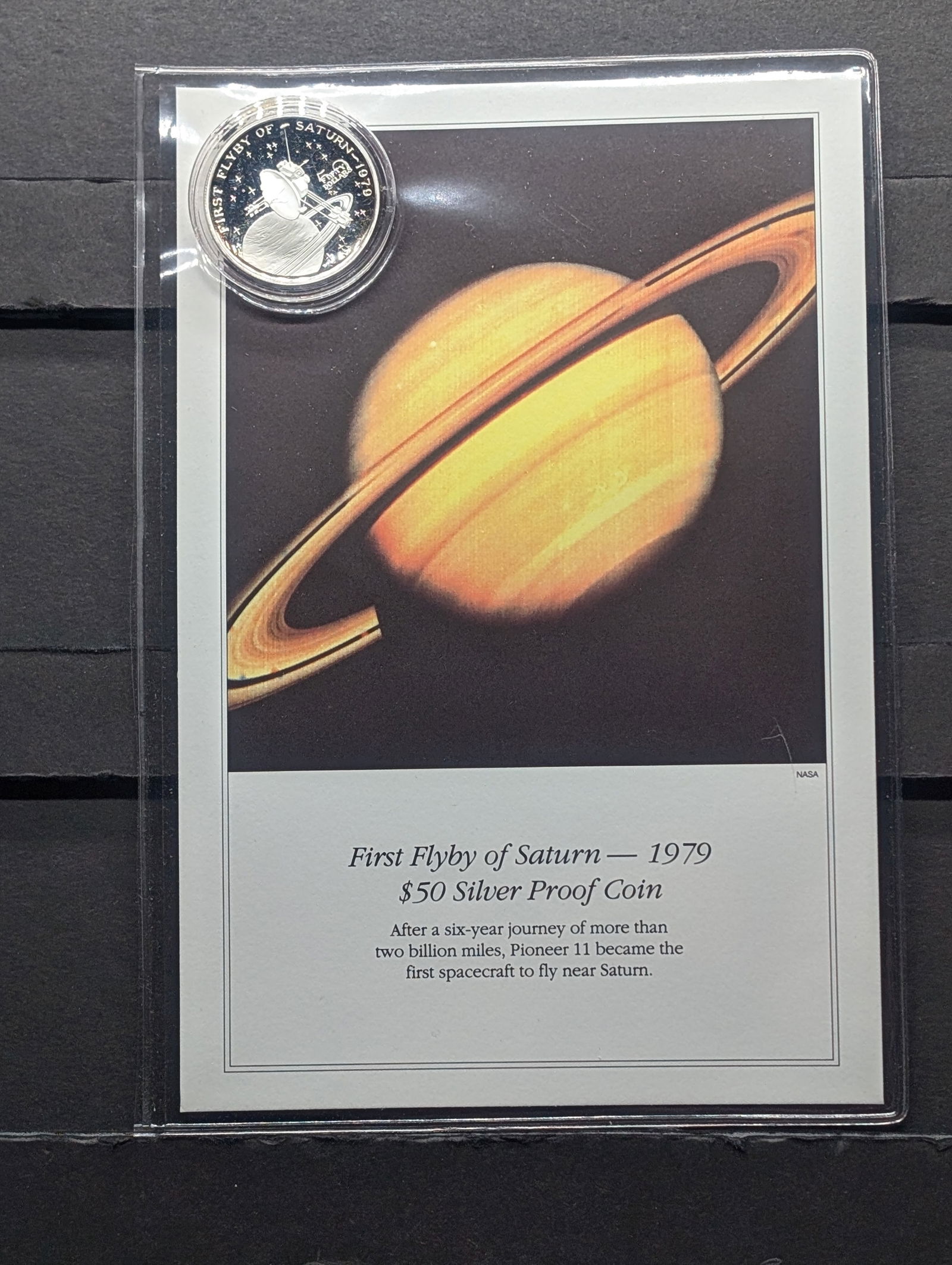 1979 "First Flyby Of Saturn" Marshall Islands $50 Silver Proof Coin (1 of 5)