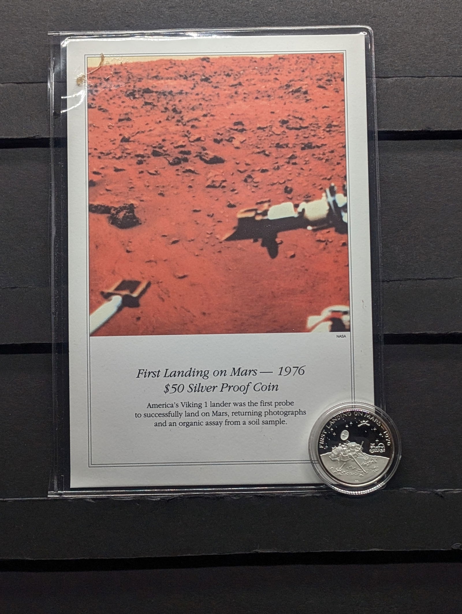 1976 "First Landing On Mars" Marshall Islands $50 Silver Proof Coin (1 of 5)