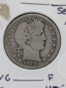 1914-S Barber Quarter Semi Key
