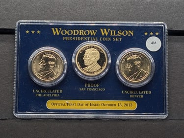 2013 P, D, & S Woodrow Wilson Presidential Coin Set