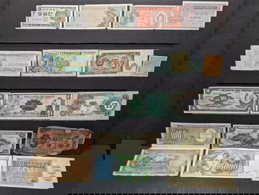 Assortment Of 17 Different Banknotes From 17 Different Countries.