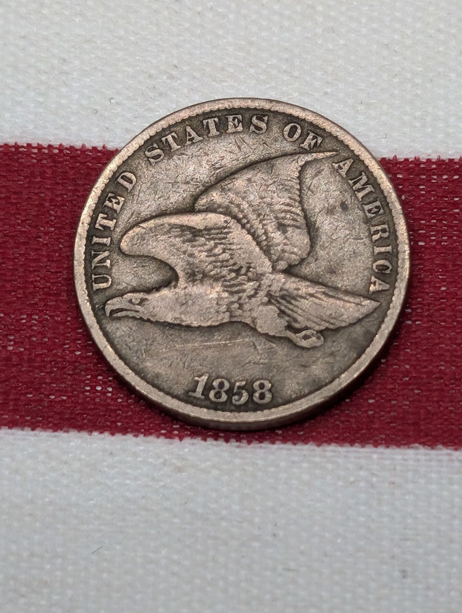 1858-SL United States Flying Eagle Cent.  Vintage Type Coin. (1 of 2)