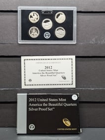 2012-S United States America The Beautiful SILVER Quarters 5-Coin Proof Set With Original Gov't