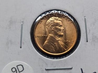 1942 Lincoln Wheat Cent. GEM BU RED. Tough WWII Era