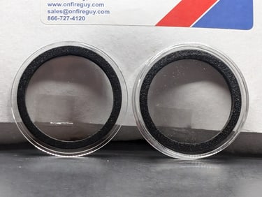 (10 ) High Relief 40 mm Black Ring Air Tite Brand Capsule Holders