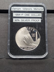 1994-P Proof Vietnam Veterans Commem. 90% Silver Dollar. Tough