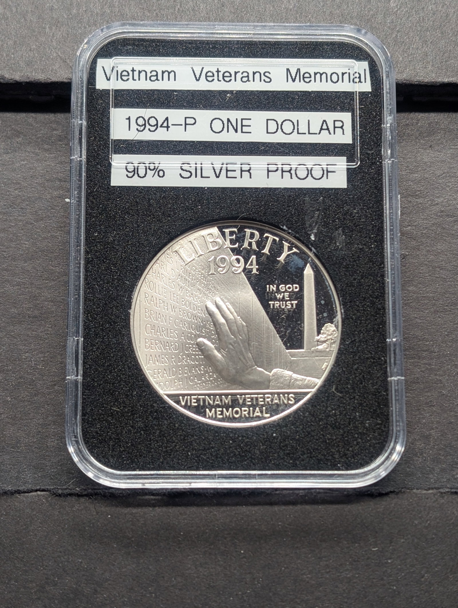 1994-P Proof Vietnam Veterans Commem. 90% Silver Dollar. Tough: 1994-P Proof Vietnam Veterans Commem. 90% Silver Dollar. Tough