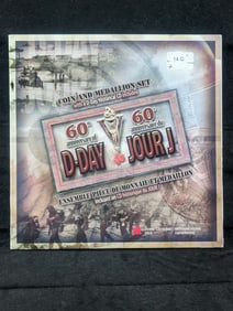 2004 Commemorative 60th Anniversary of D-Day Canadian Mint Set BU Silver Nickel and Medal