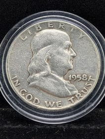 1958-D Silver Franklin Half Dollar