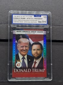 Special Edition Donald Trump/JD Vance Collectible Card. Gem 10 Mint. Limited Run