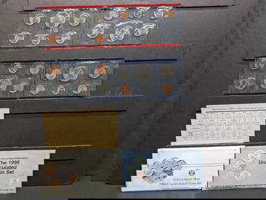 1988 & 1998 P & D United States Mint Sets With Original Gov't Packaging & COA's. 20 Coins.