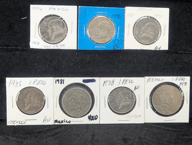 (8) Mexican Pesos 1970-1986