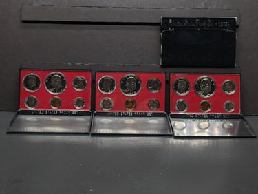 1973-S, 1974-S, 1975-S, United States 6-Coin Proof Sets. 18 Coins.