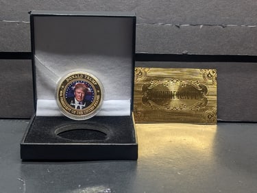 World Collection Donald Trump 24KT Gold Plated Round. With Case/COA