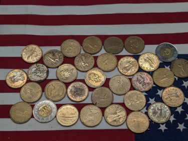 (30) Canadian Loonies One Dollar Coins Various dates, plus 2 $2 Canada Coins