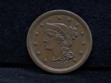 1856 Large Cent Braided Hair "knob on ear " Slanted 5