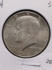 1964 Kennedy Half Dollar. 90% Silver UNC.