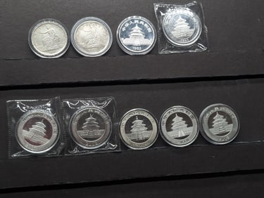 (9) Souvenir or Very good Replica Coins (Tested not silver at Silver Towne)