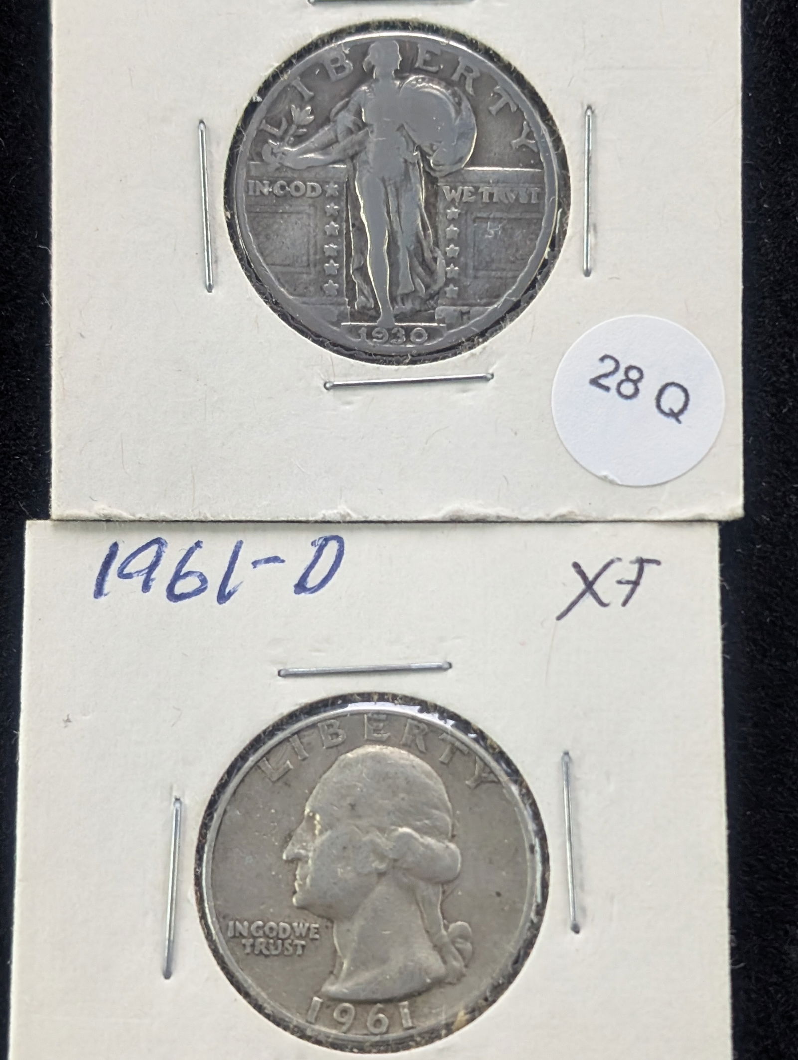 (2) Silver Quarters   1930 Standing Liberty  & 1961-D Washington (1 of 2)