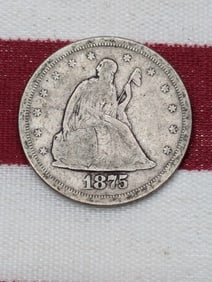 1875-S United States Twenty Cent Piece. Desirable Vintage Type Coin.