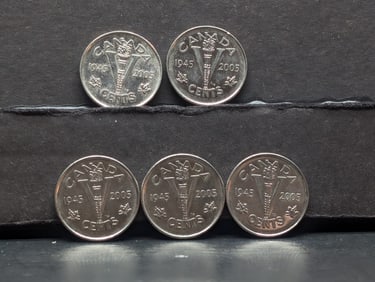 5, 1945-2005 Canada Five Cents , BU, 60 Years