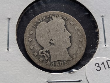 1905-O Barber 25c. 90% Silver