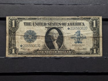 1923 $1 Large Size STAR NOTE Blue Seal Silver Certificate. Bust Of George Washington.