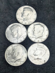 (5) Kennedy Half Dollars 1980-P, 1981-P, 1982-P, 1983-P, 1995-P