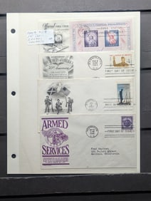 Page With Eight First Day Covers / Cachets
