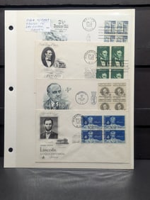 Page With Eight Four Block First Day Cachets