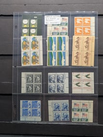 Sleeve Of 12 U.S. Plate Blocks Mint Original Gum Never Hinged