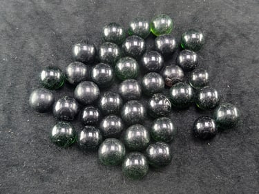 (37) Translucent Black Marbles