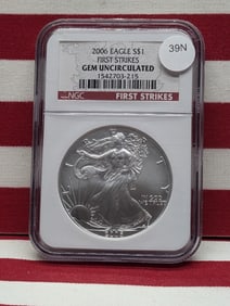 2006 Gem Brilliant Uncirculated Silver American Eagle Early Release Graded By NGC Grading Co.