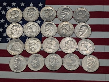 Roll Of 20 1776-1976 Bicentennial Eisenhower Dollars.