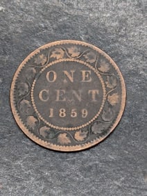 1859, 2nd Year, Canada Large Cent, 166 Years Old