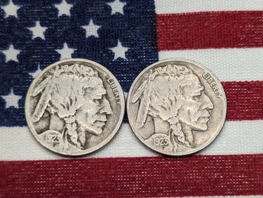 1923 1923-S Semi-Key Date Buffalo Nickels. 2 Coins.