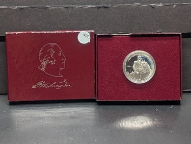 1982-S Proof George Washington Commem. 90% Silver Half Dollar. OGP/COA