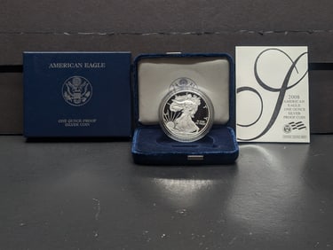 2008-W American Silver Eagle in OGP w/ COA