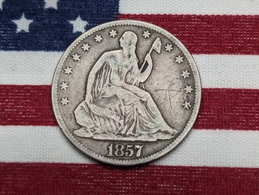 1857-O United States Seated Liberty Half Dollar. Vintage Type Coin.