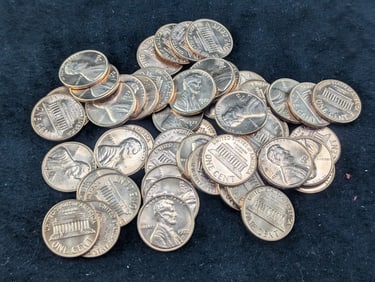 (50) 1972-S Lincoln Memorial Cents Red BU