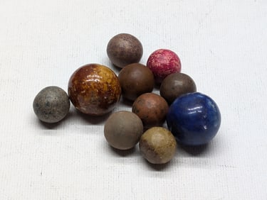 10 Civil War Era Marbles (1860's), With Benningtons