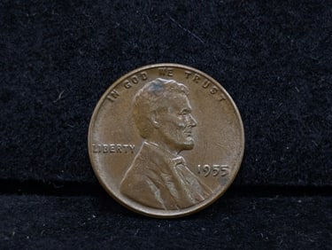 1955-P Lincoln Wheat Cent Doubled 5