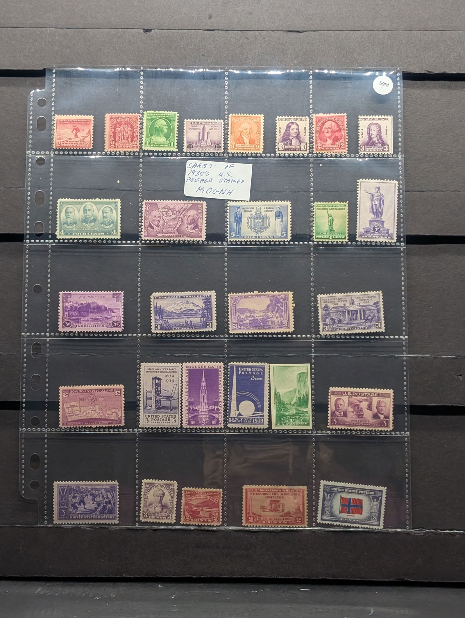 Sheet Of 1930's U.S. Postage Stamps. Mint Original Gum Never Hinged (1 of 7)