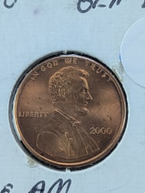 2000-P Lincoln Memorial Cent Wide Rim on Reverse Var 2 Gem BU