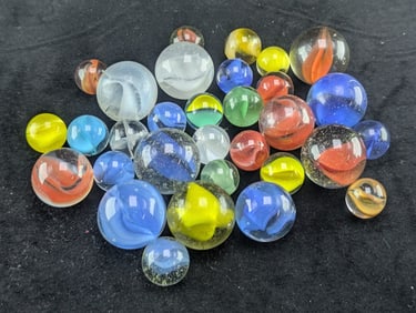 (10) Large & (20) Small Cat eye Marbles